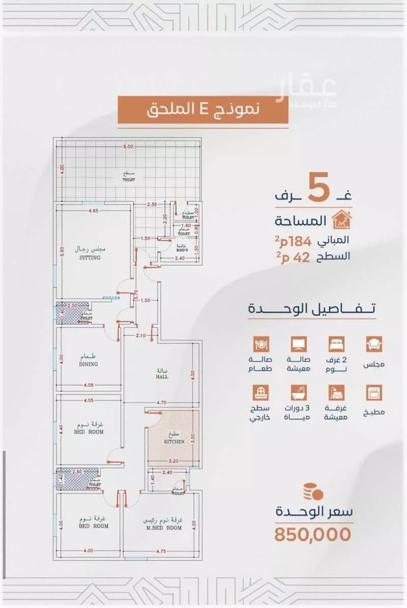 5 bedroom apartment in Um Hableen 8