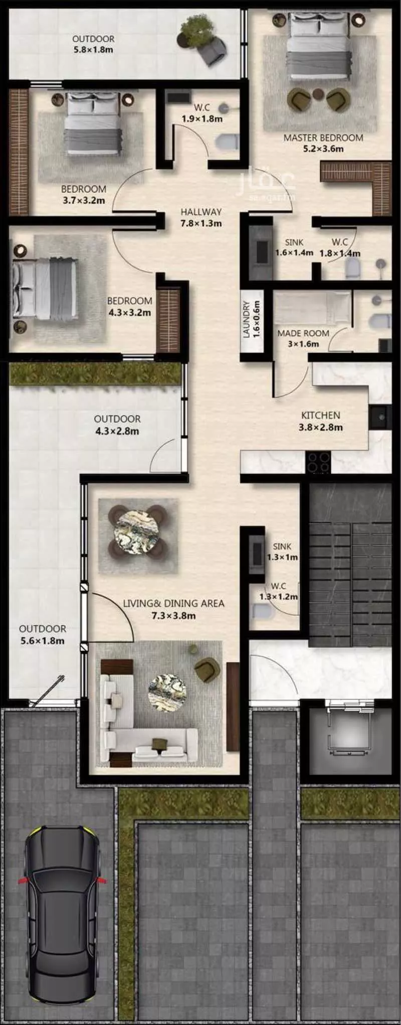 دور 4 غرف في السليمانية 1