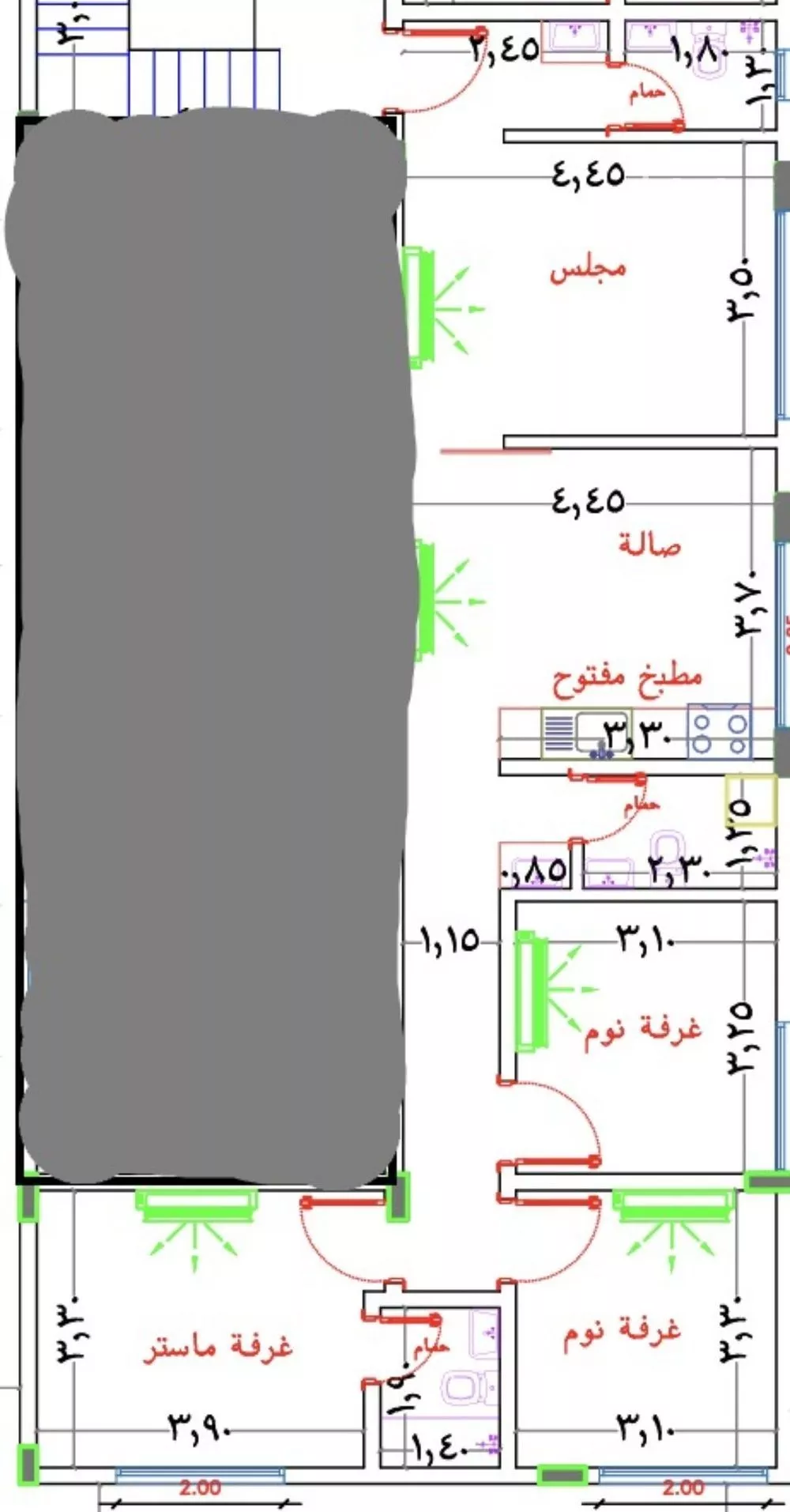 شقة 3 غرف في الرمال 2
