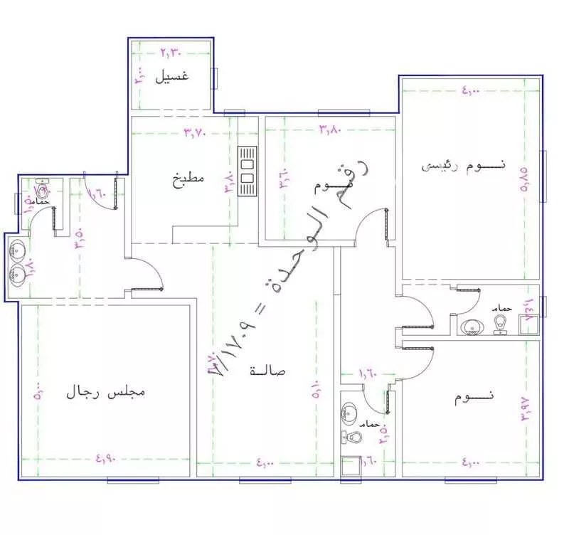 شقة 4 غرف في الملقا 2