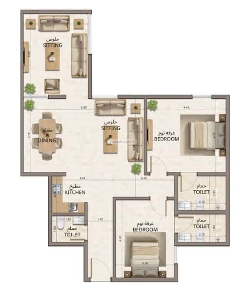 شقة 2 غرف في النهضة 7