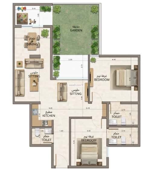 شقة 2 غرف في النهضة 6