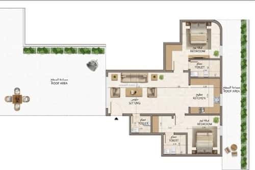 شقة 2 غرف في النهضة 7