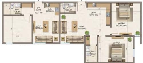 شقة 2 غرف في النهضة 11