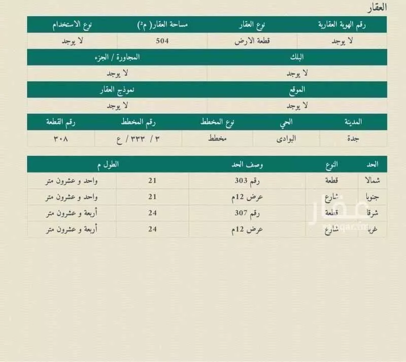 504 sqm land in Al Bawadi 4