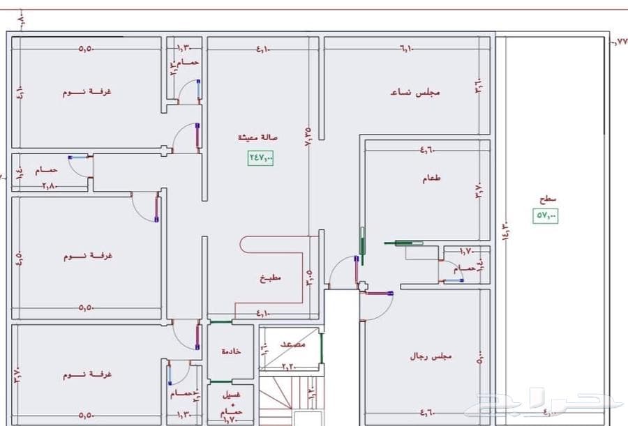 شقة 5 غرف في النزهة 9