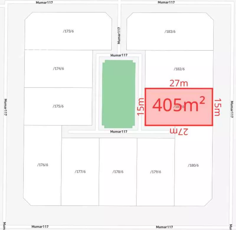 أرض 405 م² في عريض