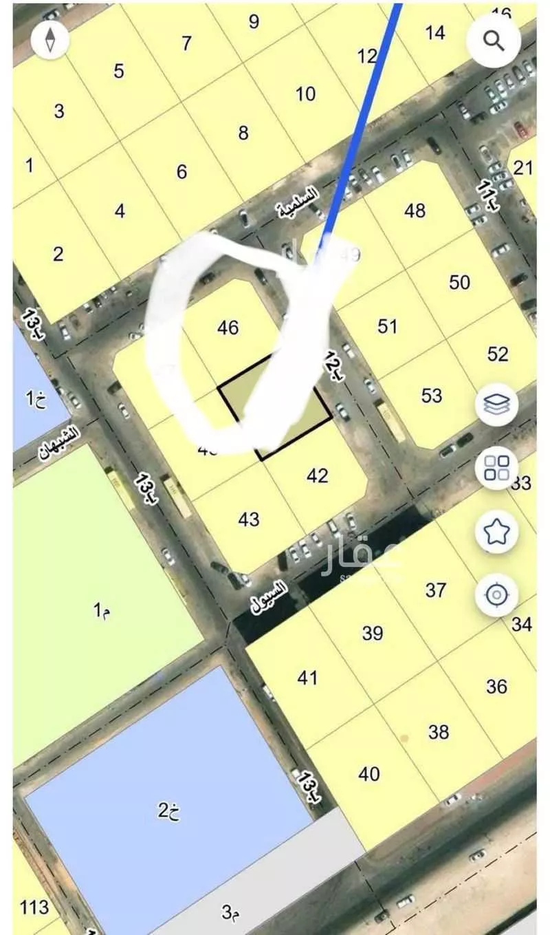 أرض 514 م² في الضباب 2