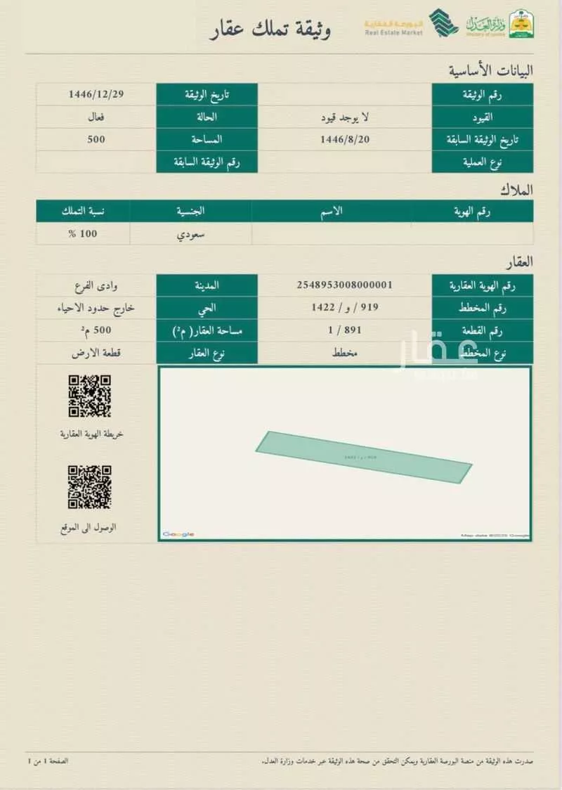 أرض 800 م² في الجصة 1