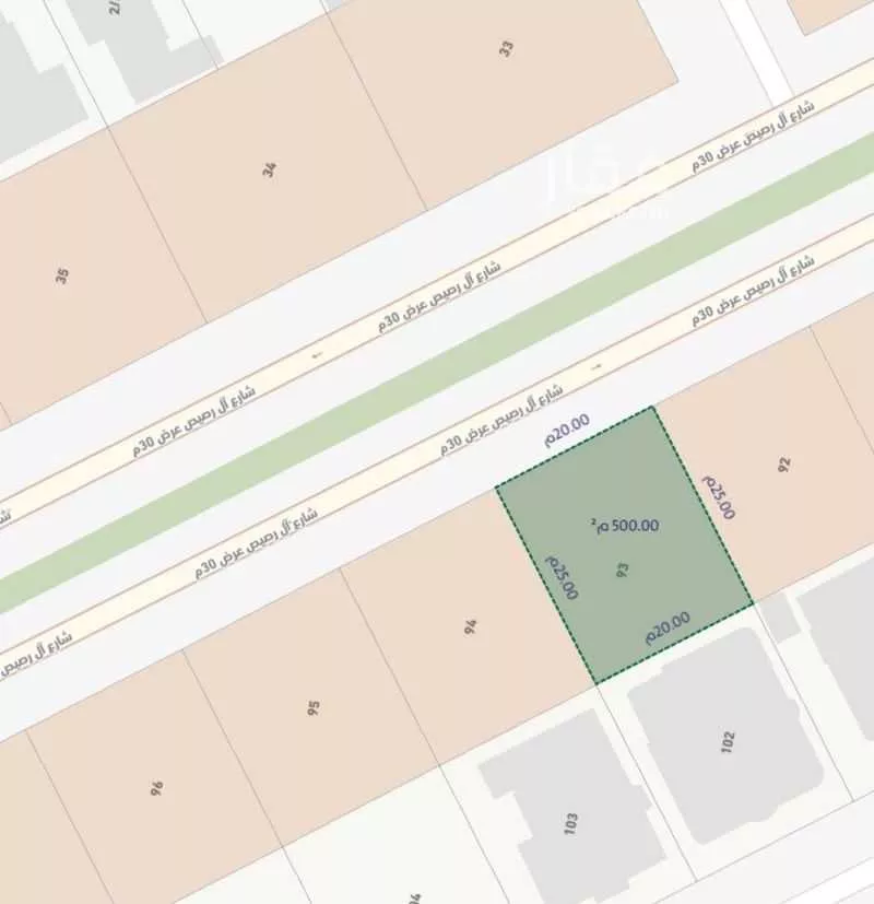 أرض 500 م² في العزيزية 3