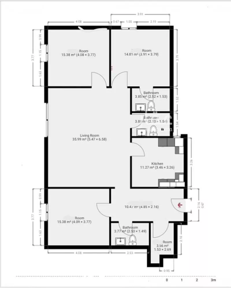 شقة 3 غرف في الصفا 16